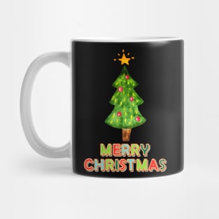 Painted Holiday Tree and Sugar Cookies Merry Christmas Mug